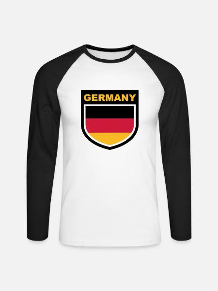 germany_emblem - T-shirt baseball manches longues Homme - blanc/noir