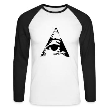 Pyramide - T-shirt baseball manches longues Homme - blanc/noir - Devant - Nik (191cm)