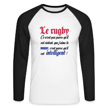 intelligent - T-shirt baseball manches longues Homme - blanc/noir - Devant - Nik (191cm)