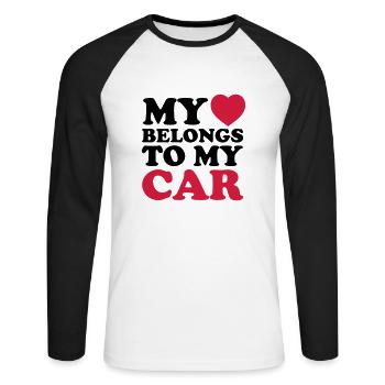 MHBTM car - T-shirt baseball manches longues Homme - blanc/noir - Devant - Nik (191cm)