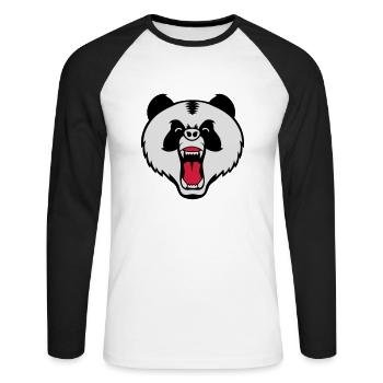 wütend Pandabären - Unisex Baseballshirt langarm - Weiß/Schwarz - Vorne - Nik (191cm)