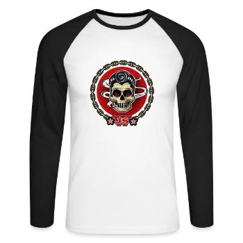 johnny boy - Unisex Long Sleeve Baseball T-Shirt - white/black - Front - Nik (191cm)