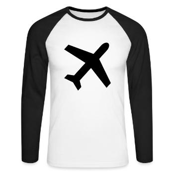Avion - T-shirt baseball manches longues Homme - blanc/noir - Devant - Nik (191cm)