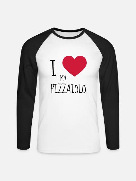 Pizza / Pizzaiolo / Pizza Chef / Pizzachef - Unisex Long Sleeve Baseball T-Shirt - white/black