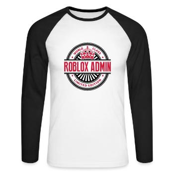 World class roblox admin limited edition best logo - Unisex Long Sleeve Baseball T-Shirt - white/black - Front - Nik (191cm)