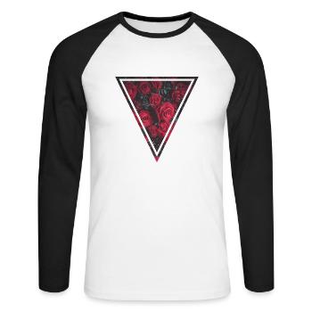 rose - T-shirt baseball manches longues Homme - blanc/noir - Devant - Nik (191cm)