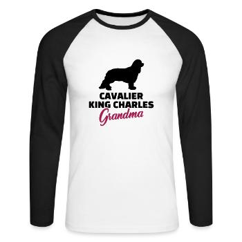 Cavalier King Charles - Unisex Long Sleeve Baseball T-Shirt - white/black - Front - Nik (191cm)