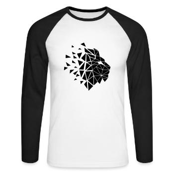 GéoLion - T-shirt baseball manches longues Homme - blanc/noir - Devant - Nik (191cm)