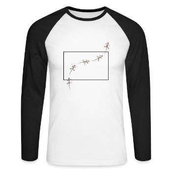 Gecko - Unisex Baseballshirt langarm - Weiß/Schwarz - Vorne - Nik (191cm)