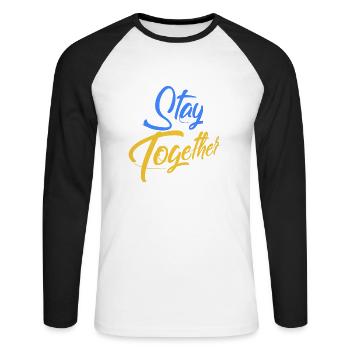 Stay Together - Unisex Baseballshirt langarm - Weiß/Schwarz - Vorne - Nik (191cm)