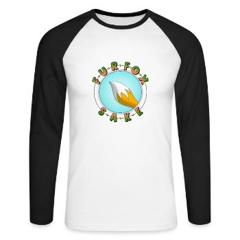Fur Fox Sake - Unisex Long Sleeve Baseball T-Shirt - white/black - Front - Nik (191cm)