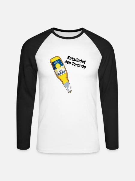 Entzündet den Tornado - Unisex Baseballshirt langarm - Weiß/Schwarz