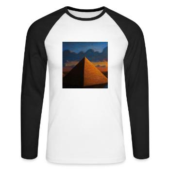 Great Pyramid - Unisex Long Sleeve Baseball T-Shirt - white/black - Front - Nik (191cm)