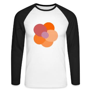 Colorful flower - Unisex Long Sleeve Baseball T-Shirt - white/black - Front - Nik (191cm)