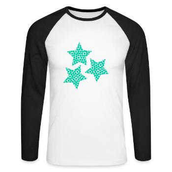 HAPPY NEW YEAR. SAINT SYLVESTER. NEW YEAR - Unisex Long Sleeve Baseball T-Shirt - white/black - Front - Nik (191cm)