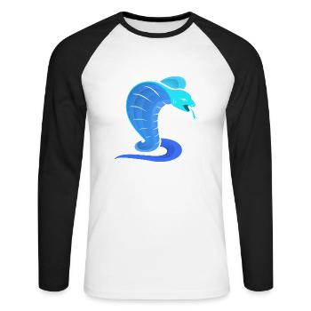 Cobra Logo - T-shirt baseball manches longues Homme - blanc/noir - Devant - Nik (191cm)