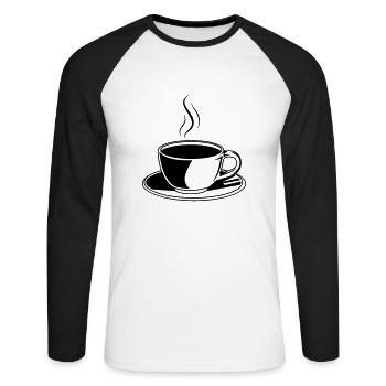 Coffee Cup Icon - Unisex Long Sleeve Baseball T-Shirt - white/black - Front - Nik (191cm)