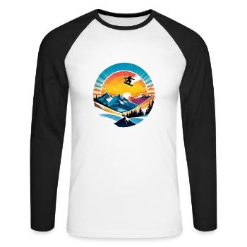 snowboard neige et ski - T-shirt baseball manches longues Homme - blanc/noir - Devant - Nik (191cm)
