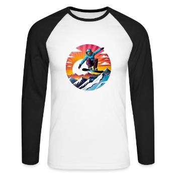 snowboard neige et ski - T-shirt baseball manches longues Homme - blanc/noir - Devant - Nik (191cm)