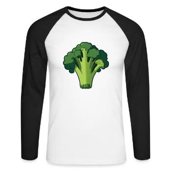 Bubatz - Legalize it - Brokkoli - Unisex Baseballshirt langarm - Weiß/Schwarz - Vorne - Nik (191cm)
