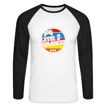 Original 2022 Vintage Niveau 2 Débloquer - T-shirt baseball manches longues Homme - blanc/noir - Devant - Nik (191cm)