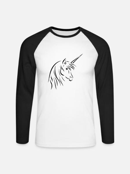 unicorn - Unisex Baseballshirt langarm - Weiß/Schwarz