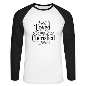 loved and appreciated - Unisex Long Sleeve Baseball T-Shirt - white/black - Front - Nik (191cm)