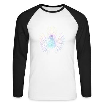 Lionfish - Unisex Long Sleeve Baseball T-Shirt - white/black - Front - Nik (191cm)