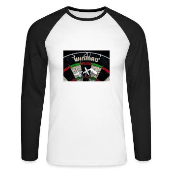 veni vidi 180 - T-shirt baseball manches longues Homme - blanc/noir - Devant - Nik (191cm)