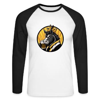 Donkey Beer - Unisex Long Sleeve Baseball T-Shirt - white/black - Front - Nik (191cm)