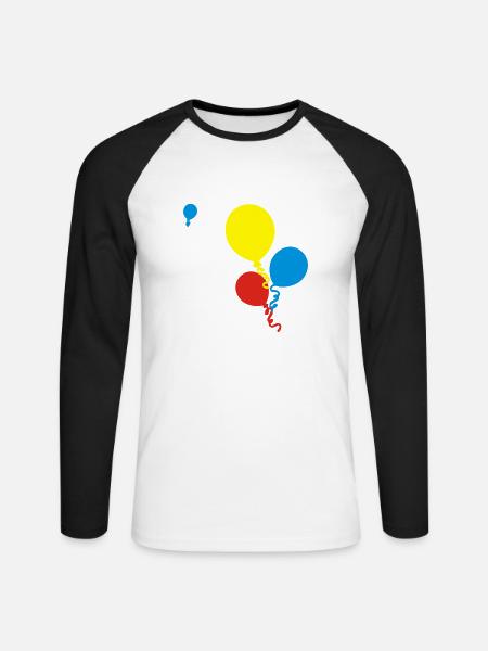 ballons - Unisex Baseballshirt langarm - Weiß/Schwarz