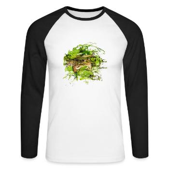 Be brave and not a scary frog - Unisex Long Sleeve Baseball T-Shirt - white/black - Front - Nik (191cm)