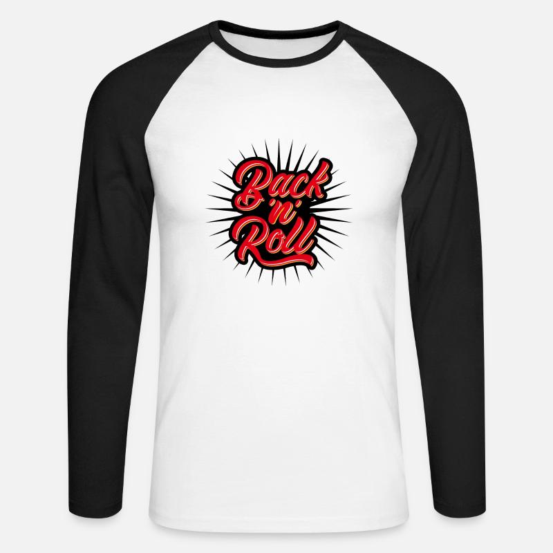 Back n Roll - Backen, Bäcker - Unisex Baseballshirt langarm - Weiß/Schwarz