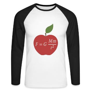 Isaac Newton - Unisex Long Sleeve Baseball T-Shirt - white/black - Front - Nik (191cm)