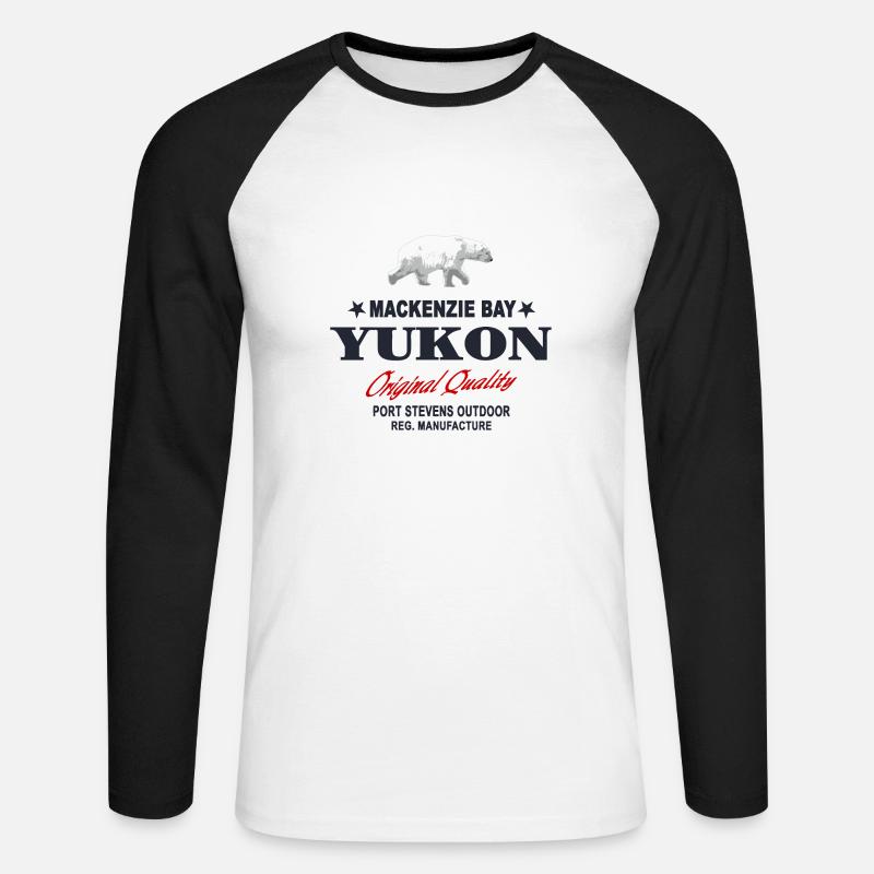 Yukon - Polar Bear - Eisbär - Unisex Baseballshirt langarm - Weiß/Schwarz