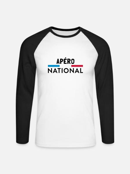 national overview - Unisex Long Sleeve Baseball T-Shirt - white/black
