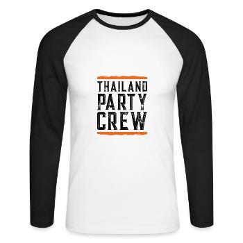 Thailand Party Crew - Unisex Baseballshirt langarm - Weiß/Schwarz - Vorne - Nik (191cm)