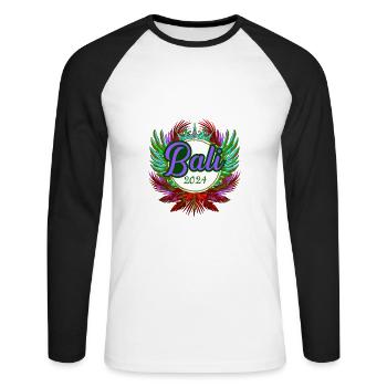 Bali 2024 Team - Unisex Long Sleeve Baseball T-Shirt - white/black - Front - Nik (191cm)