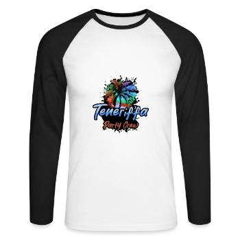 Teneriffa Party Crew Urlaub - Unisex Baseballshirt langarm - Weiß/Schwarz - Vorne - Nik (191cm)
