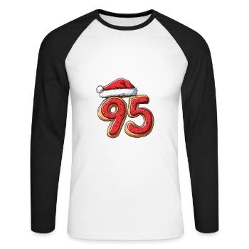 95 Number Christmas - Unisex Long Sleeve Baseball T-Shirt - white/black - Front - Nik (191cm)