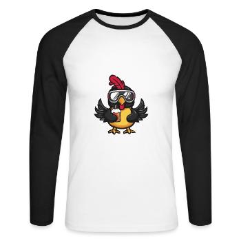 Turkey Ski Beer - Unisex Long Sleeve Baseball T-Shirt - white/black - Front - Nik (191cm)