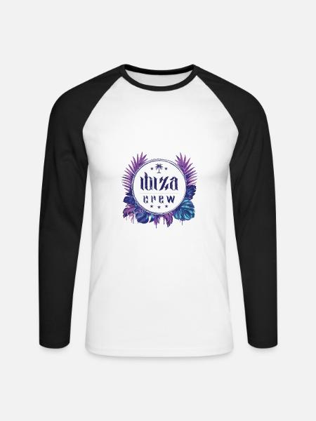 Ibiza Crew Bunt - Unisex Baseballshirt langarm - Weiß/Schwarz