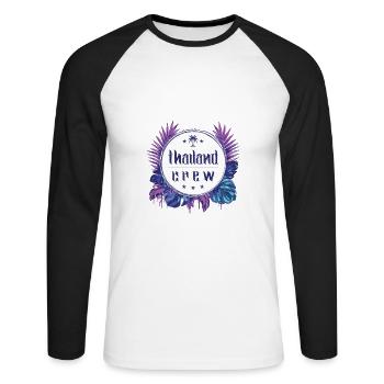 Thailand Crew Bunt - Unisex Baseballshirt langarm - Weiß/Schwarz - Vorne - Nik (191cm)