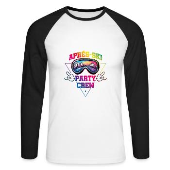 Après-ski Party Team Ski Masques de ski Montagnes - T-shirt baseball manches longues Homme - blanc/noir - Devant - Nik (191cm)
