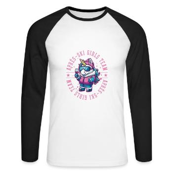 Après-ski Unicorn Girls Team - T-shirt baseball manches longues Homme - blanc/noir - Devant - Nik (191cm)