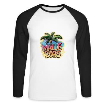Malle 2025 Palmiers Majorque - T-shirt baseball manches longues Homme - blanc/noir - Devant - Nik (191cm)
