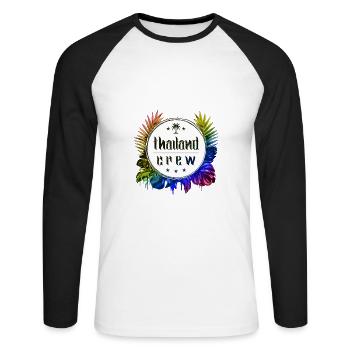 Thailand Crew Bunt - Unisex Baseballshirt langarm - Weiß/Schwarz - Vorne - Nik (191cm)