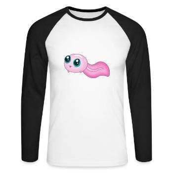 Mignon têtard rose - T-shirt baseball manches longues Homme - blanc/noir - Devant - Nik (191cm)