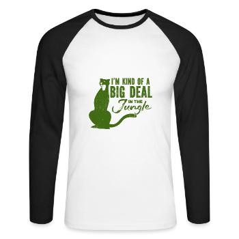 Tigre - Afrique - Nature sauvage - Conservation de la nature - T-shirt baseball manches longues Homme - blanc/noir - Devant - Nik (191cm)