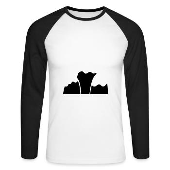 Montagnes Montagne Montagnes 17 - T-shirt baseball manches longues Homme - blanc/noir - Devant - Nik (191cm)